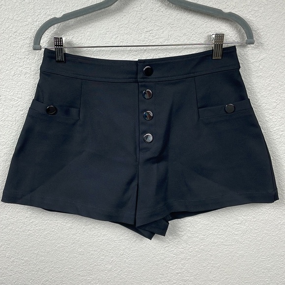 NWT Ramy Brook Taytum Short Black Polished High Rise Dressy Sz 8 - Picture 2 of 11